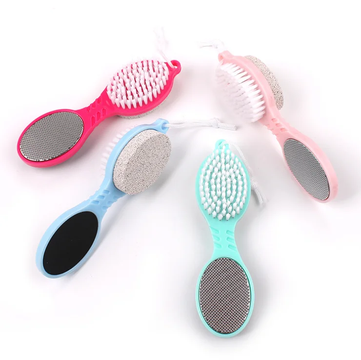 4 in 1 Foot Care Callus Brush Grinding Feet Stone Scrubber Pedicure Exfoliate Remover Manicure Pedicure Set For Dead Skin
