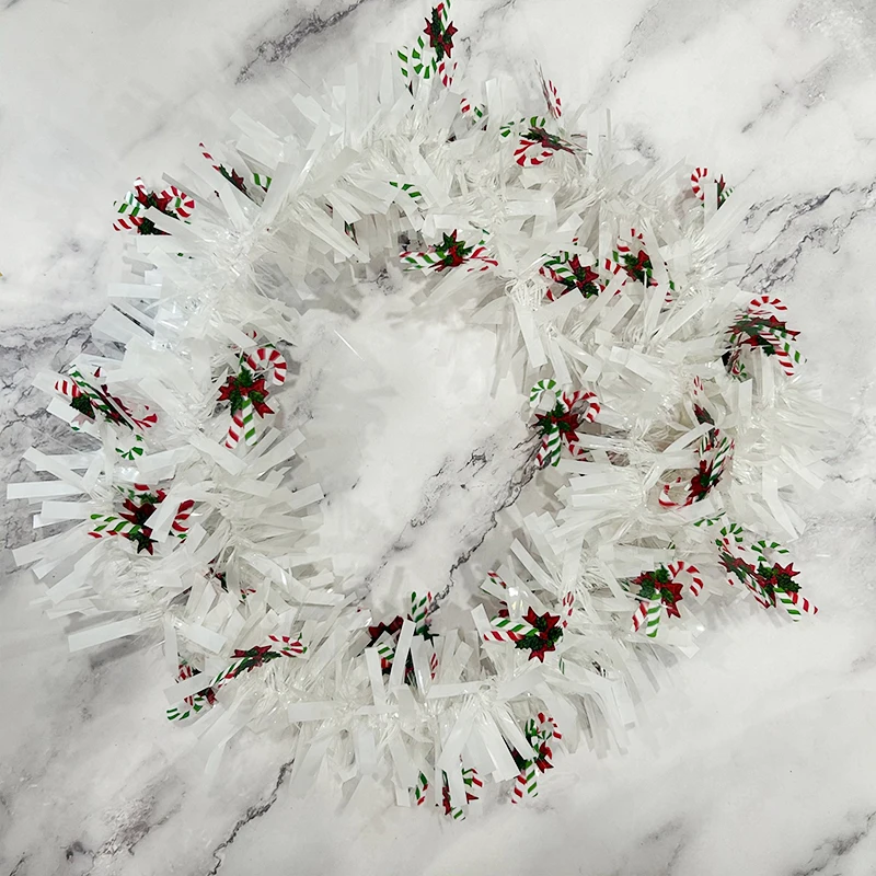 factory price christmas wreath decoration party decorations supplies tinsel garland for home decor