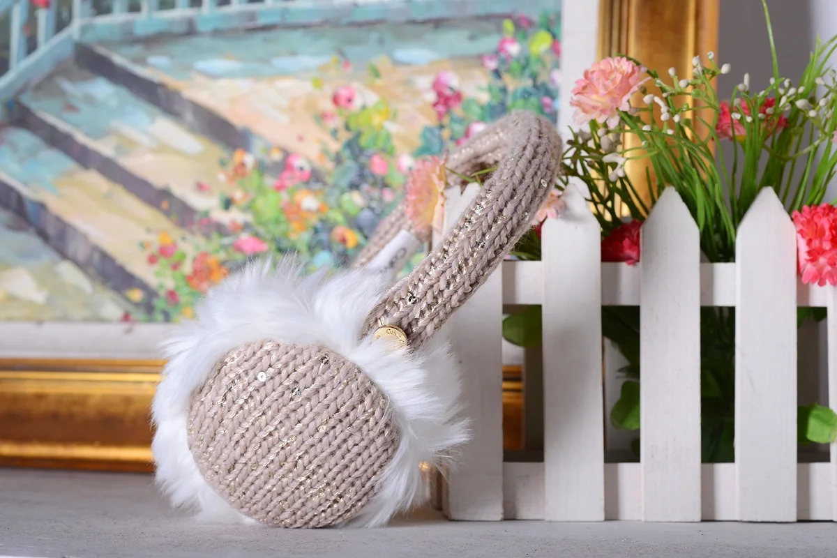 Winter warm earmuffs ladies foldable earmuffs cute version plush plus velvet windproof ear warmer