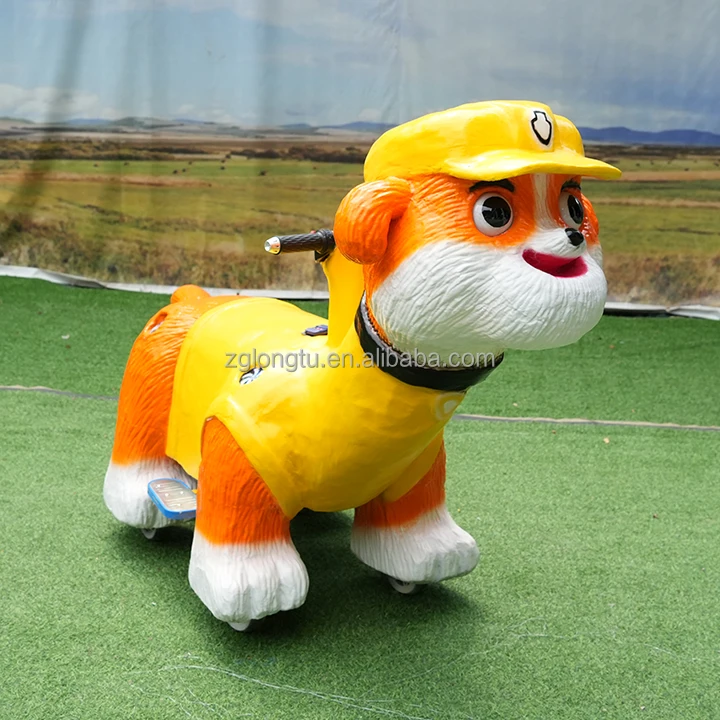 Longtu Art Mall Rental Coin Operated 24V Battery Drive Electric Motorized Animal Kiddie Ride Zebra