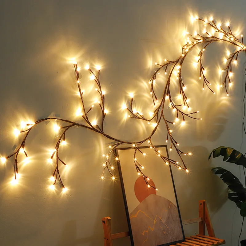 Kanlong wall decor 144LED USB Adaptor plug twinkling DIY artificial willow tree branch light wall rattan string light