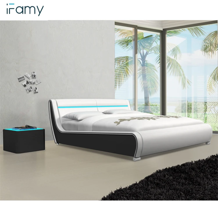 
High-end modern girls bedroom furniture with led light bed 