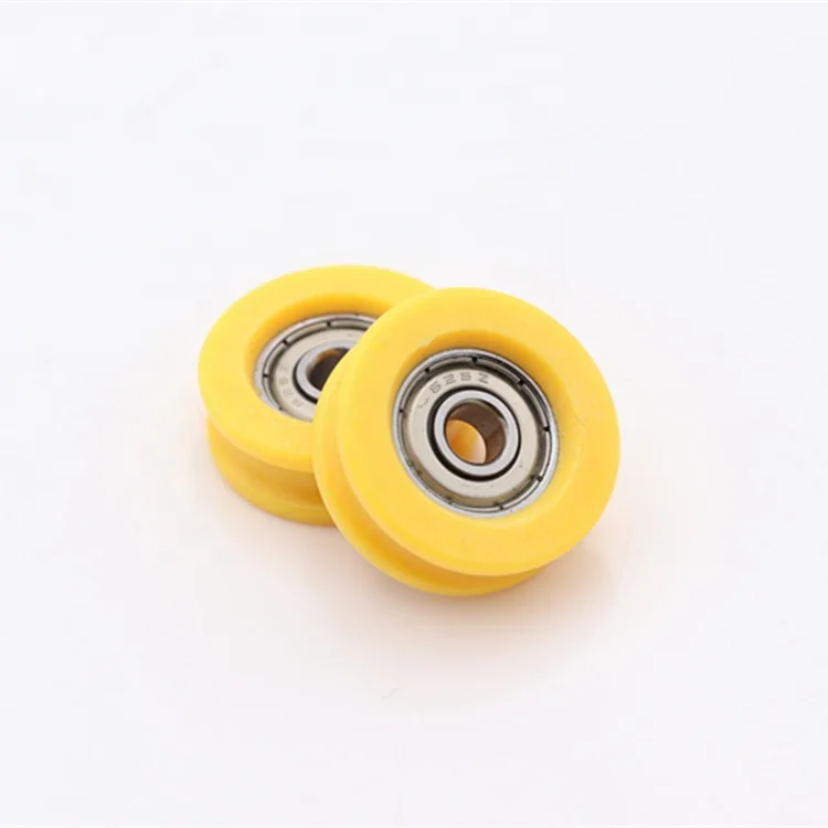 Plastic nylon U groove roller wheel 5*24*9mm nylon roller wheel for sliding windows door