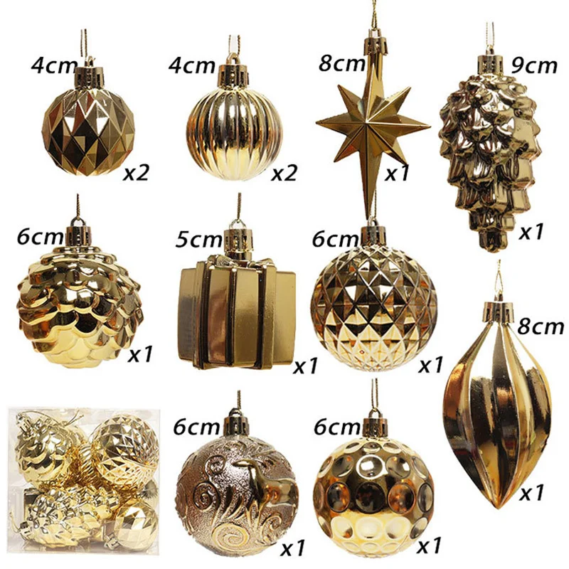 Special-shaped 12pcs Christmas ball Christmas tree Hanging ornaments Christmas window decoration pendant decoration supplies