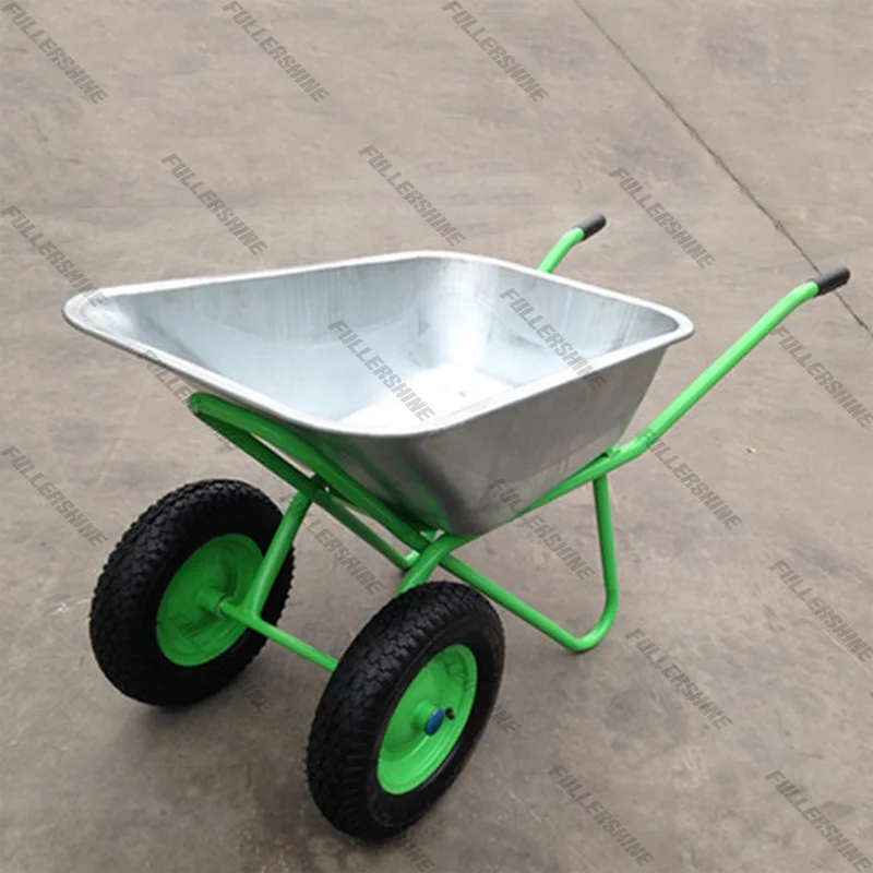 russian market wheel barrow WB6410 with two wheel 3.50-8 pneumatic rubber wheel