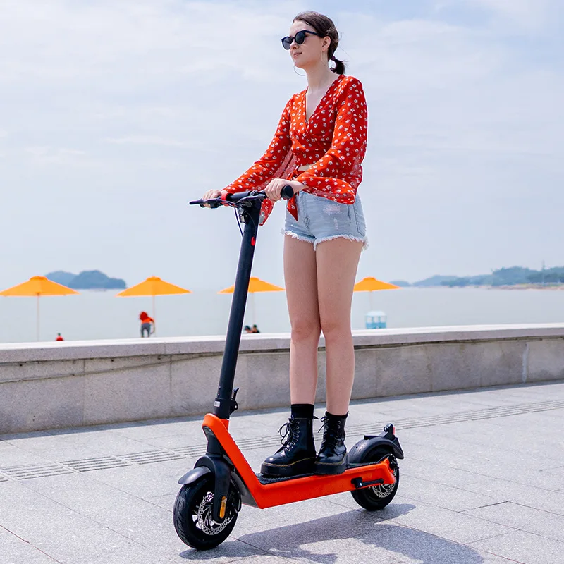 Foldable Electric Motorcycle Scooter 36V 15.6AH 500W WMax Black Motor Power Battery Time Charging Tutu Color Double Brake Origin