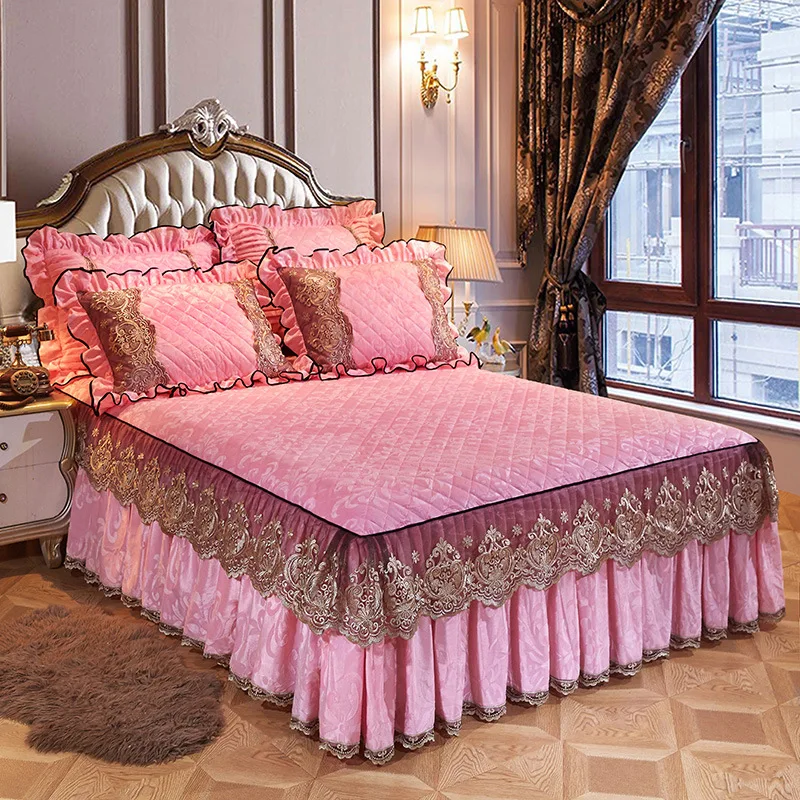 Bed Skirt Single Piece Princess Wind Hats Do Not Pilling Shrinkage Simple Style
