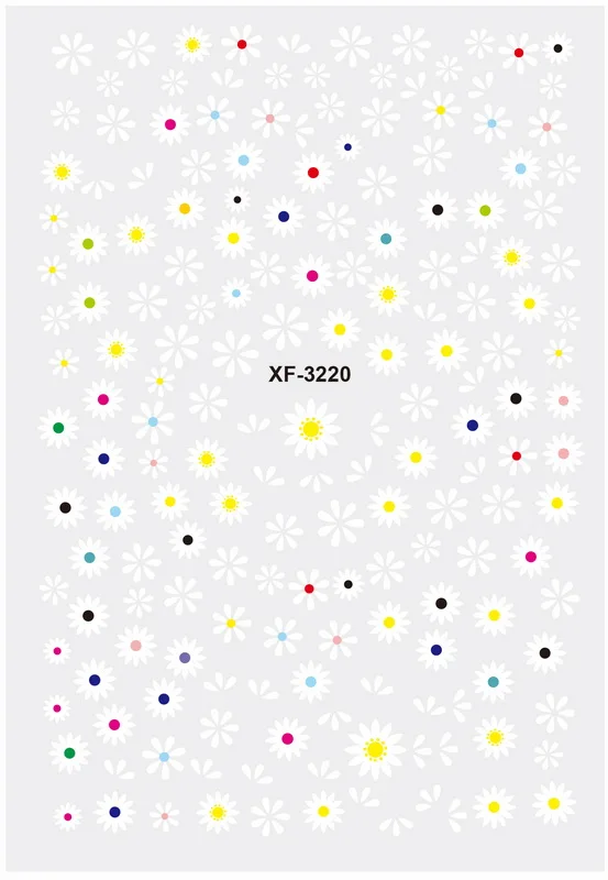 Factory direct sales excellent quality cable label nail sticker daisy flower sticker
