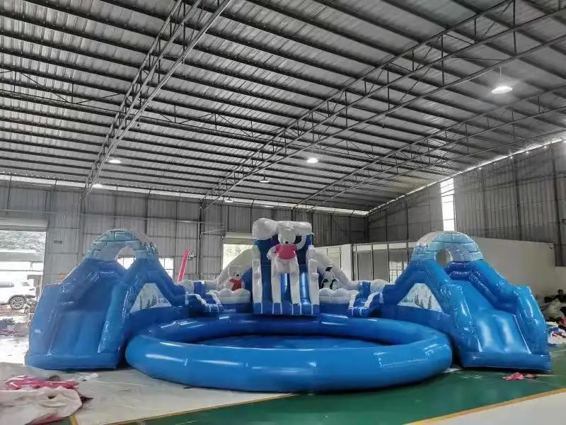 10m 18m dia factory summer hot Inflatable water park slide equipment run rides sale,inflatable water splash games for rentals