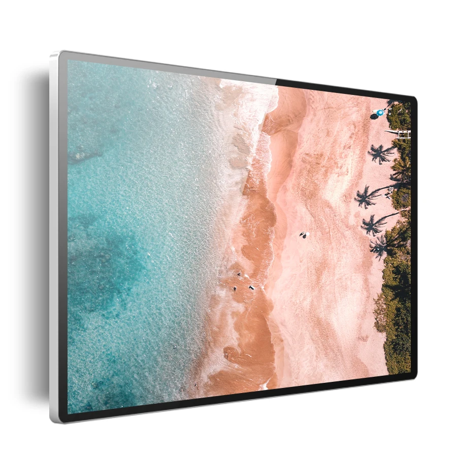 
portable wall lcd screen display panel video advertising player with computer system 