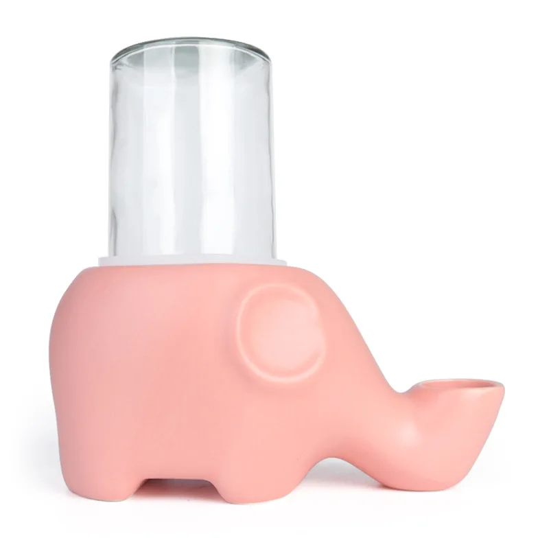 Cat water dispenser not wet mouth water bowl automatic refill ceramic cat bowl ceramic cartoon elephant water dispenser