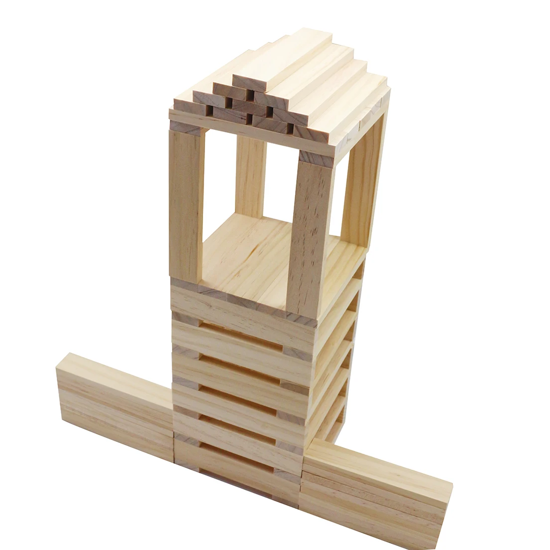 Small Size Unisex Timber Tower Wood Block Stacking DIY Toy Educational Toy with Box