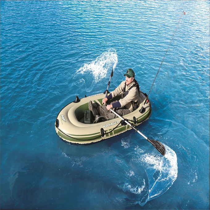 Надувной плот для озера или реки серфинга рыбалки 2 сиденья прочный и дешевый с веслами