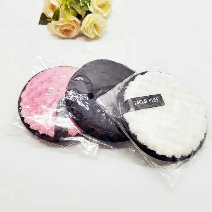 LUMI Customized LOGO large size pink round makeup remover cotton pads