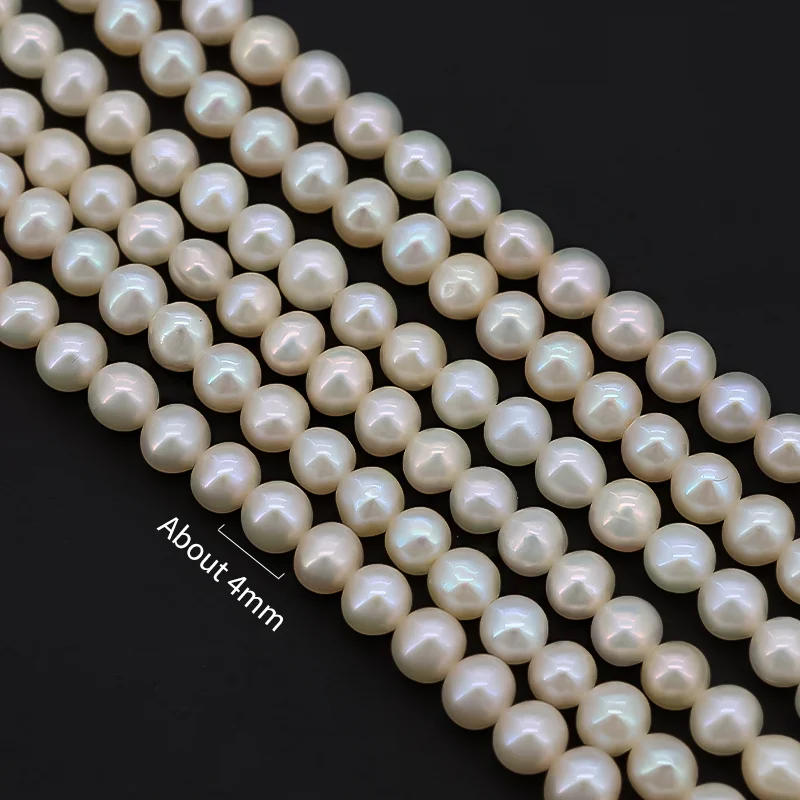 Заводской жемчуг, оптовая цена, круглый жемчуг 4 мм, Пресноводный Жемчуг, натуральный свободный для изготовления ювелирных изделий