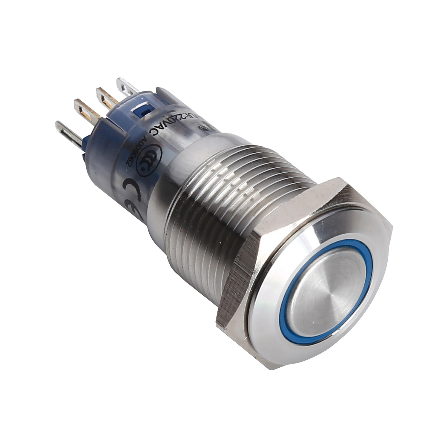Новый Тип 16 мм металлический Мгновенный кнопочный переключатель с кольцевой подсветкой водонепроницаемый IP65 SPDT 1NO 1NC