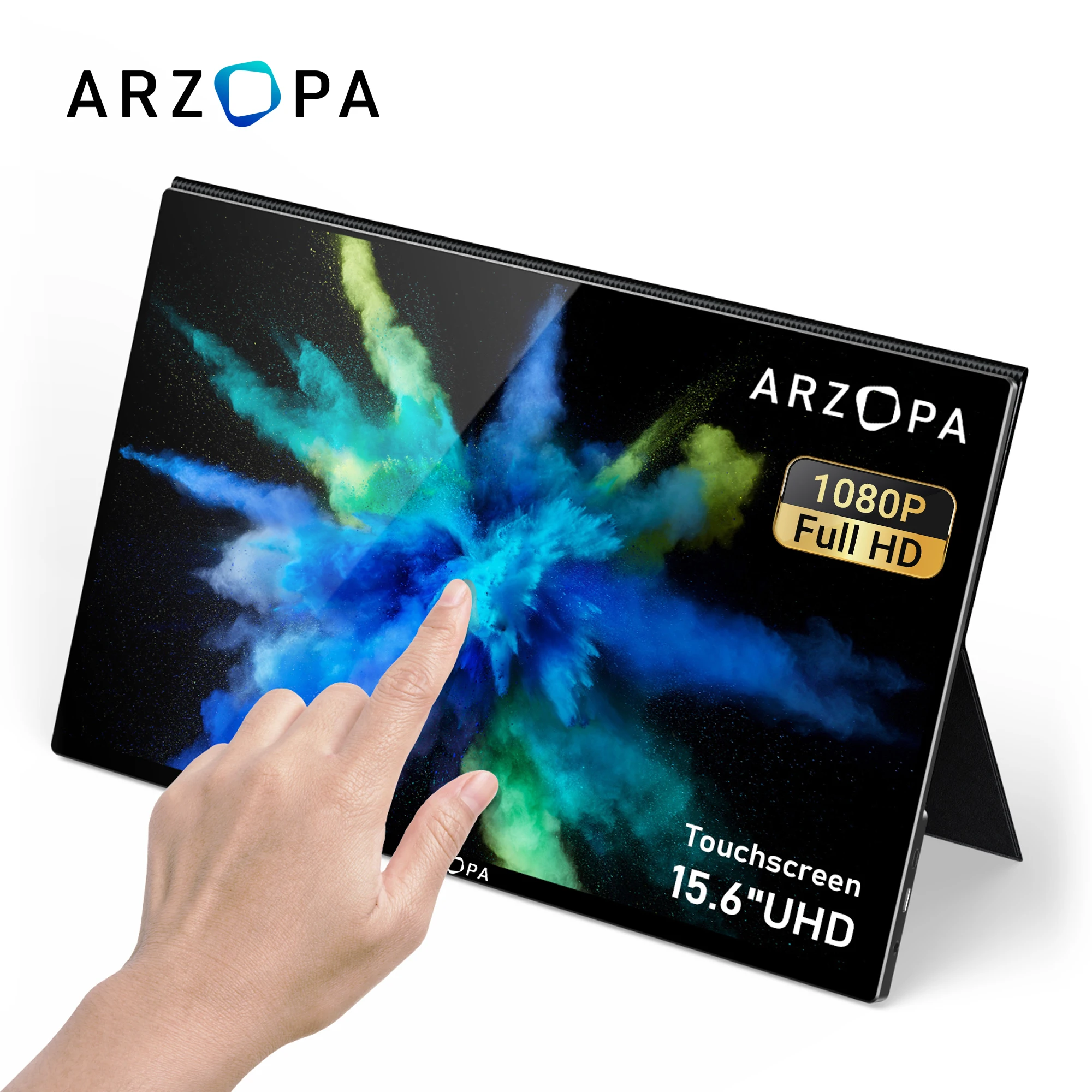 Arzopa Hot Selling Dual 1080P IPS Panel Mobile 15.6 Inch Touch Screen Laptop Portable Monitor with USB Type C Port