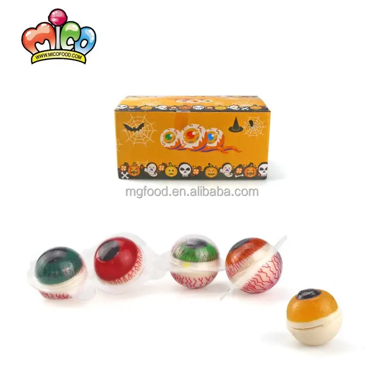 
Custom Halloween Seasonal Colorful Funny Soft Gummy Eyeballs Candy In Jar 