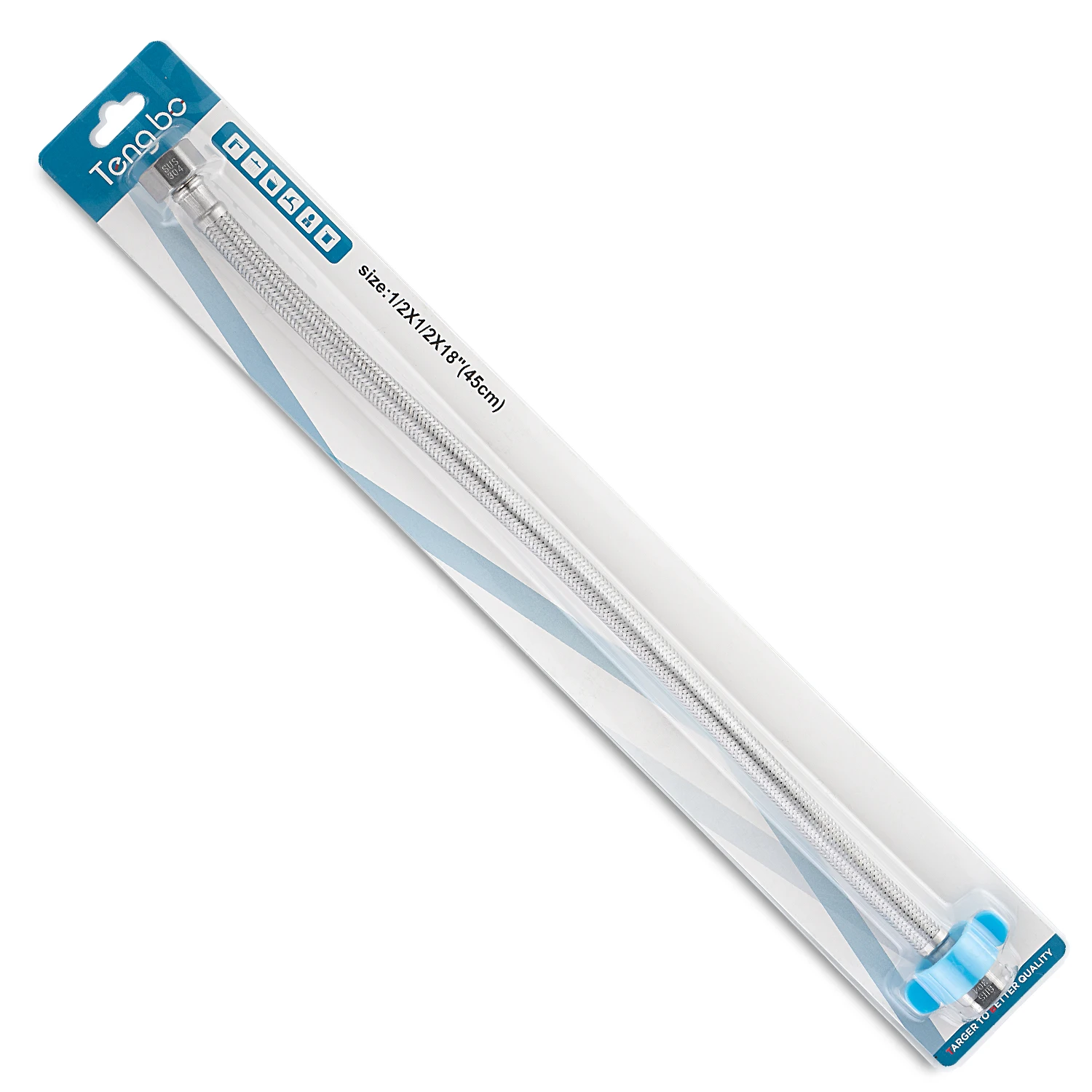 SSA801 TengBo Stainless Steel 304 Selang Fleksibel Toilet Plumbing Hoses ss Wire Braided Flexible Rubber Hose For Faucet