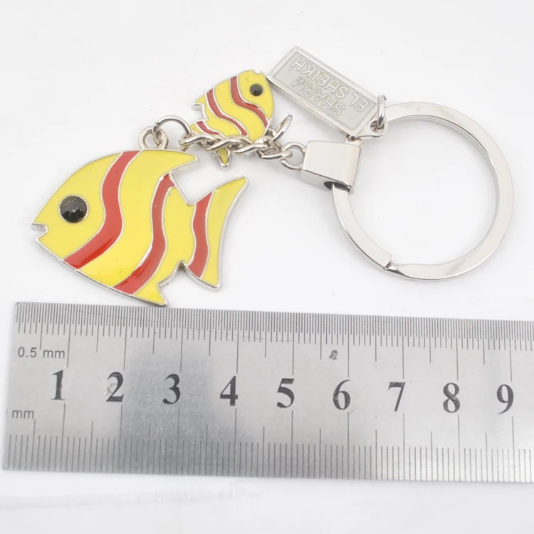Creative Sharm EL Sheikh Tourism Souvenir Keychain Custom Sea Animals Tropical Fish 3D Metal Keychain