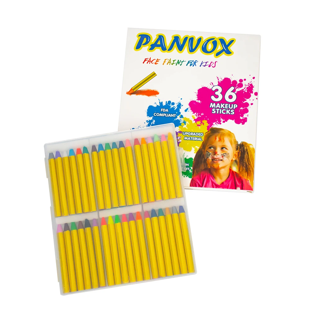 
Face Body Crayons Non-toxic Safety, Body Painting Kit Makeup for Kids Easter/Halloween/Christmas/Makeup Cosplay 36 Colors 