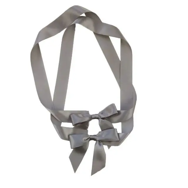 Flat pre-tied ribbon elastic bow,satin stretch loop