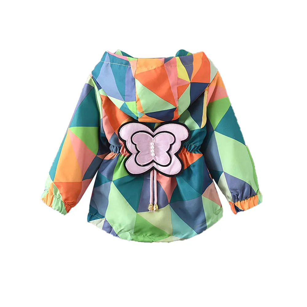 Bear Leader/платье для девочек и мальчиков; Сезон весна-осень; Длинные куртки 2022 Новая мода для маленьких детей с аппликацией бабочек; Пальто для девочек Повседневная Верхняя одежда для От 1 до 6 лет