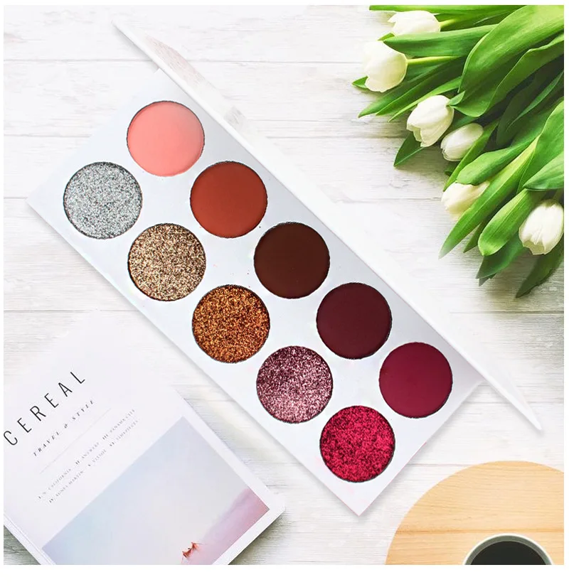 Make up eye shadow cosmetic palletes customized private label logo eye shadow palette vegan glitter shiny cheap eye shadow