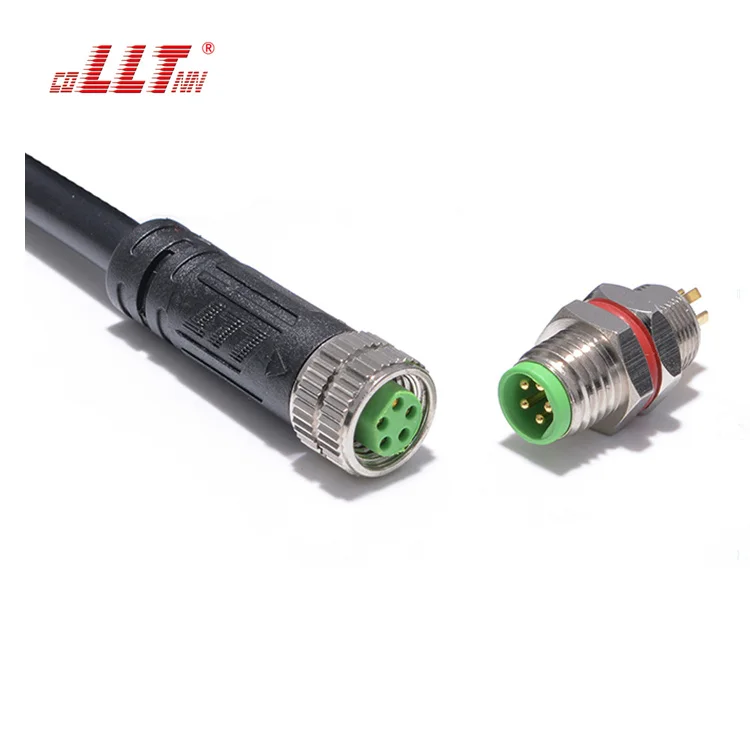 LLT M8 110V 5A outdoor IP67 2 3 4 5 pin panel mount waterproof connector male female