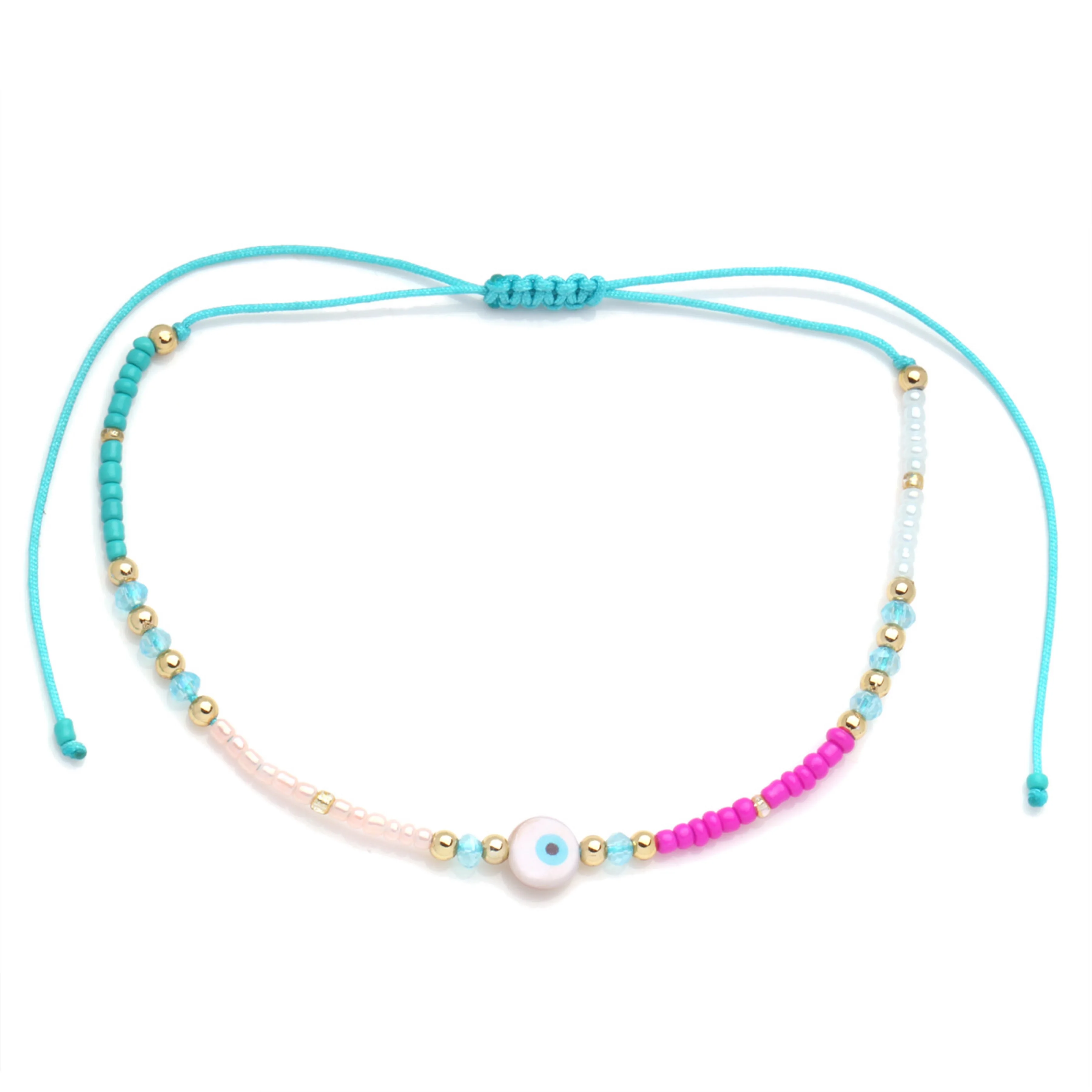 Devil Eye Anklet Boho Woven Friendship Seed Bead Anklet Jewelry Colorful Handmade Anklet bracelet