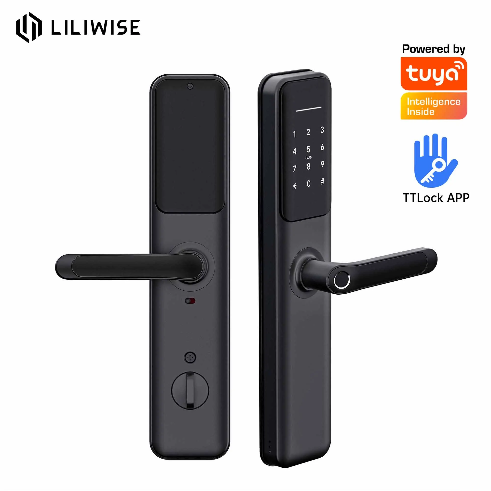 Liliwise New Design Safety ttlock App Tuya WiFi Smart Electric Digital Door Lock Waterproof Fingerprint Door Locks
