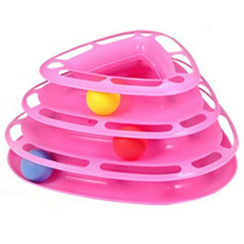 Low Price Toy Three Layer Triangle Tower Of Tracks Play Plate Toy  Energy-consuming Cat Wheel Crawler Toy For Pet Cats