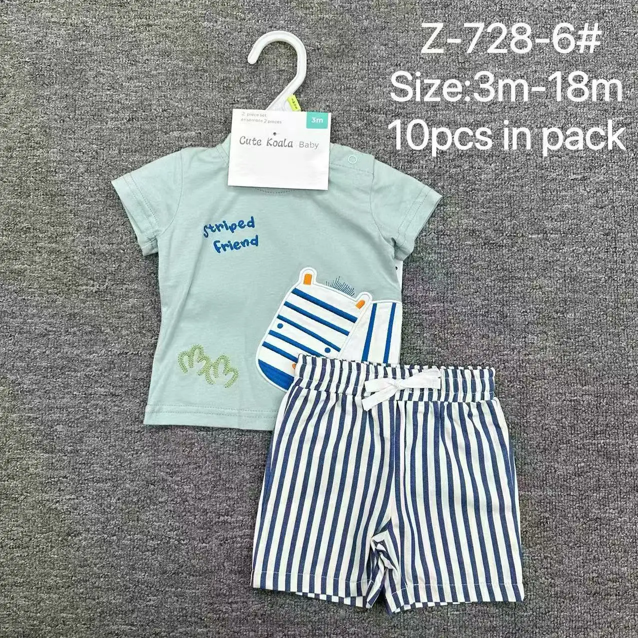 Wholesale Summer Newborn Infant Clothing Set Baby Boys 2pcs Cotton T-Shirt + Pants Fashionable Outfits Toddlers 3-12 Months