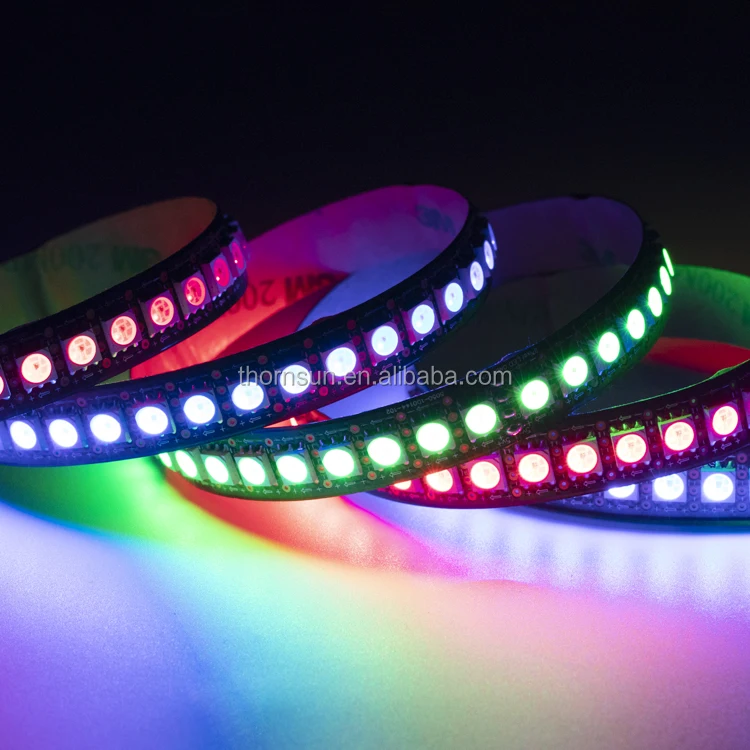 Addressable RGB color DC5V LED strip 5050 SMD flexible light 144pixels SK9822/apa102c