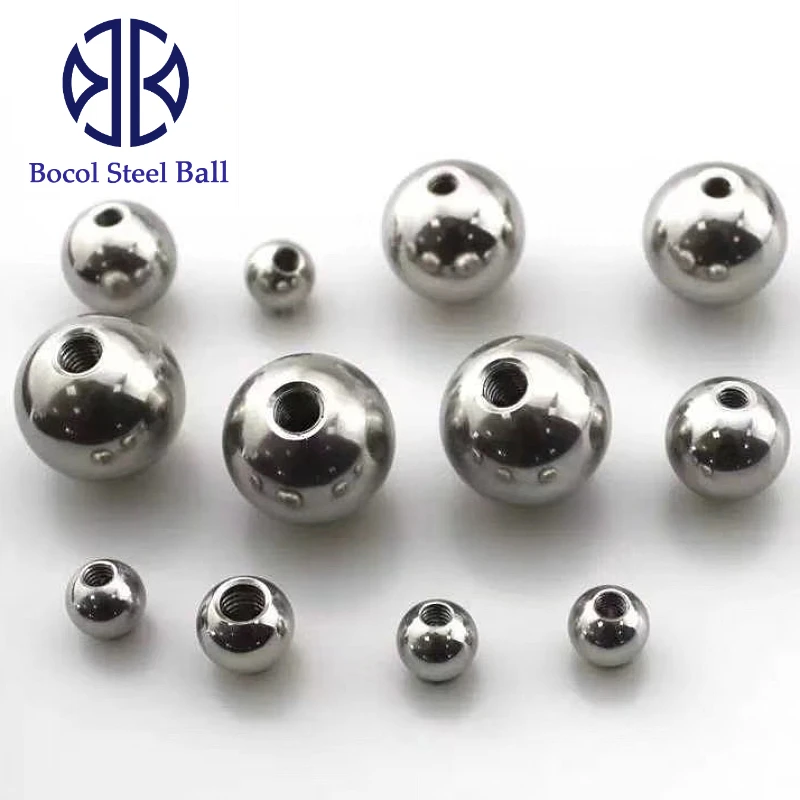 
high quality solid stainless steel ball with thread hole 