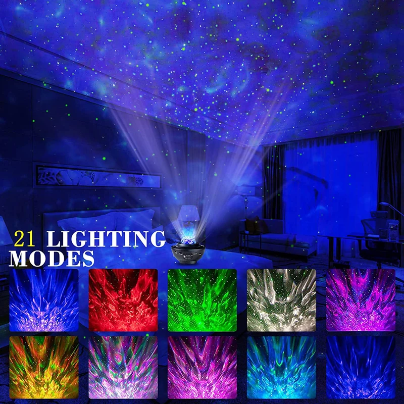Smart Starry Projector Light Laser Sky  BT Music Speaker Galaxy Light Projector Star Night Light Projector