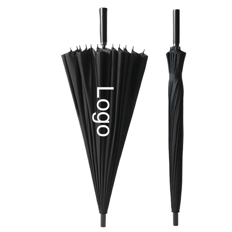 Custom Design Windproof Strong 24 Ribs Outdoor Manual Straight Rain Umbrella Wholesales Stands Custom Golf Umbrella with Logo