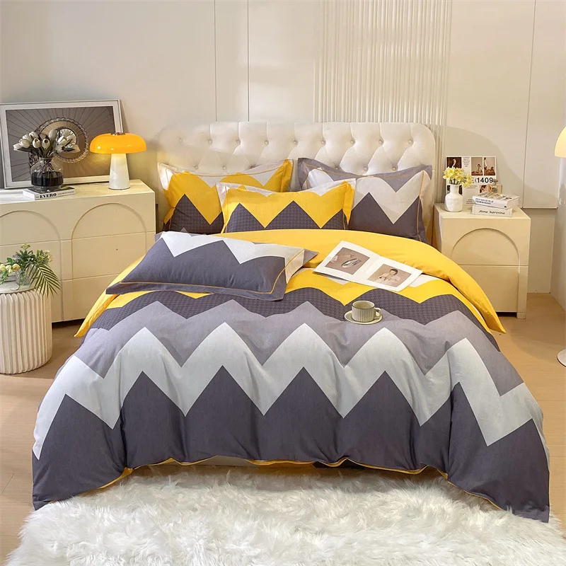 European Style Autumn Warm Beautiful Cotton Thick High Quality 4Pcs Digital Printed Bedding Sheet For Sleep
