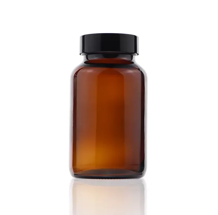 Wholesale 60ml 75ml 100ml 150ml Glass Medicine Bottles Amber Glass Pill Vitamin Capsule Bottle