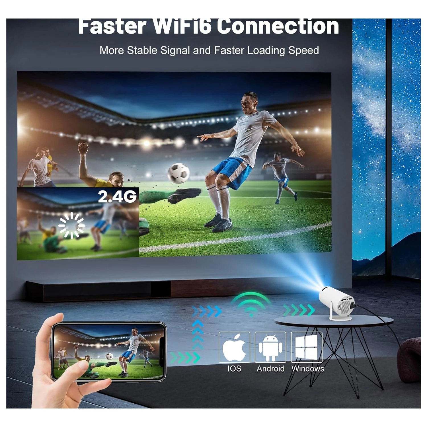 Портативный HY300 HD проектор Smart TV LCD decode домашний кинотеатр видео 8 К 1080P WiFi уличный светодиодный мини-проектор
