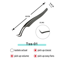 Drop-shipping Fiber Tip Tweezer Volume Fan Eyelash Tools Custom Lash Tweezers Fiber Tip Isolation Eyelash Tweezers