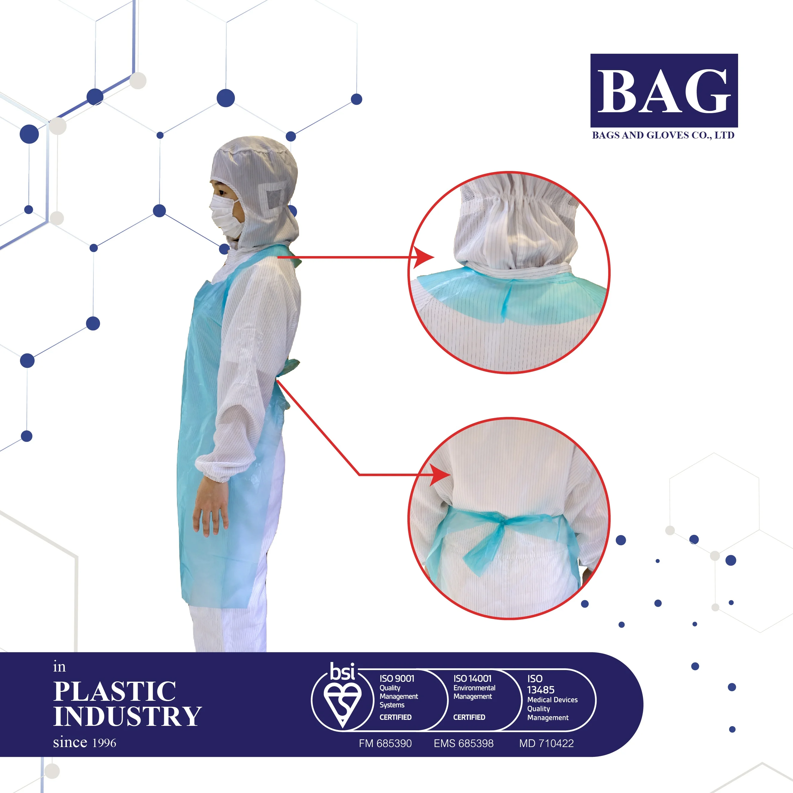 
Disposable cheap price Green aprons, One size fits all 