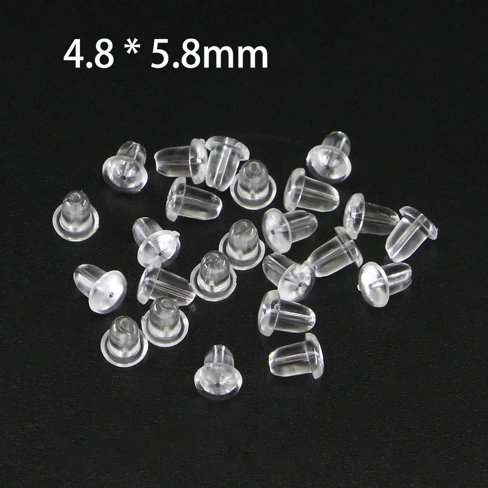 200 Pieces Clear Earring Backs Safety Rubber Bullet Earring Clutch Hypoallergenic