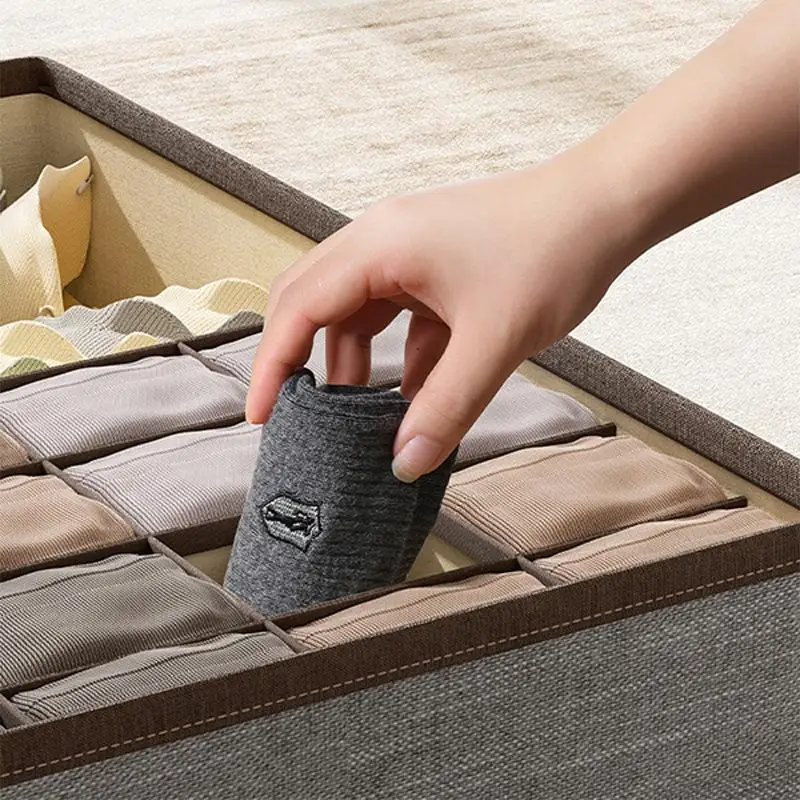 FM Underwear Storage Box Home Student Dormitory Socks Triples - Drawer Type Separation Sorting Cotton and Linen