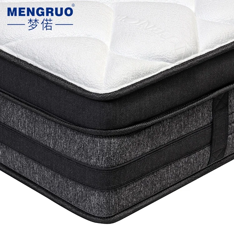 Customized quality hotel furniture hybrid fabric memory foam pocket spring bed mattress comfortable king mattress
