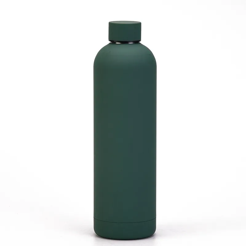 Custom Logo 500 ml  Double Wall Vacuum Insulated Rubber Paint Bottles  Small Mouth Stainless Steel Water Bottle