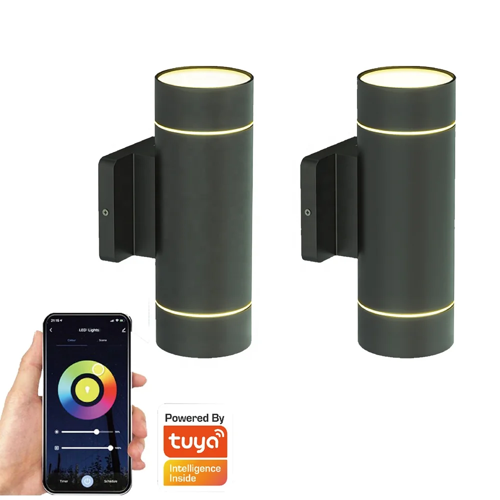 Waterproof IP65 wall lamp tuya wifi smart RGBWW color changing spotlights outdoor dimmable Exterior up down wall light