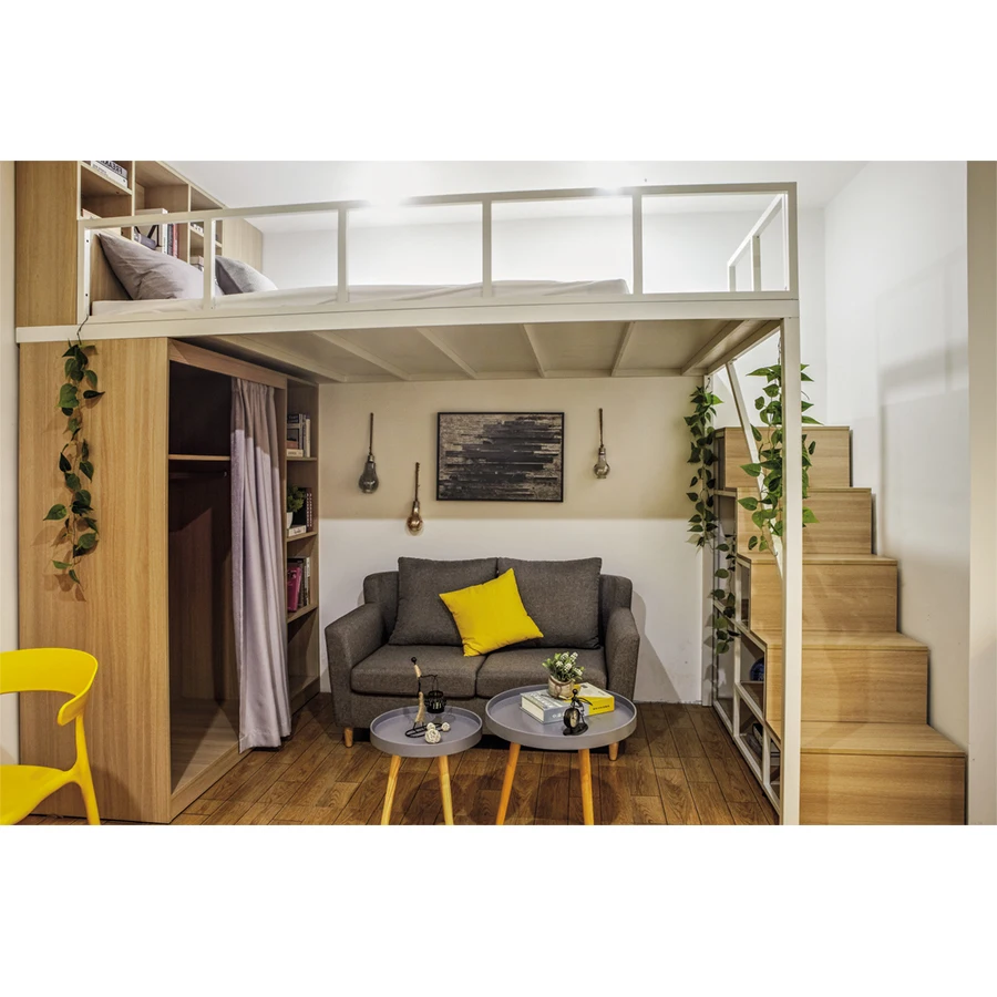 Modern Popular school apartment furniture adult heavy duty steel metal bunk bed loft bed