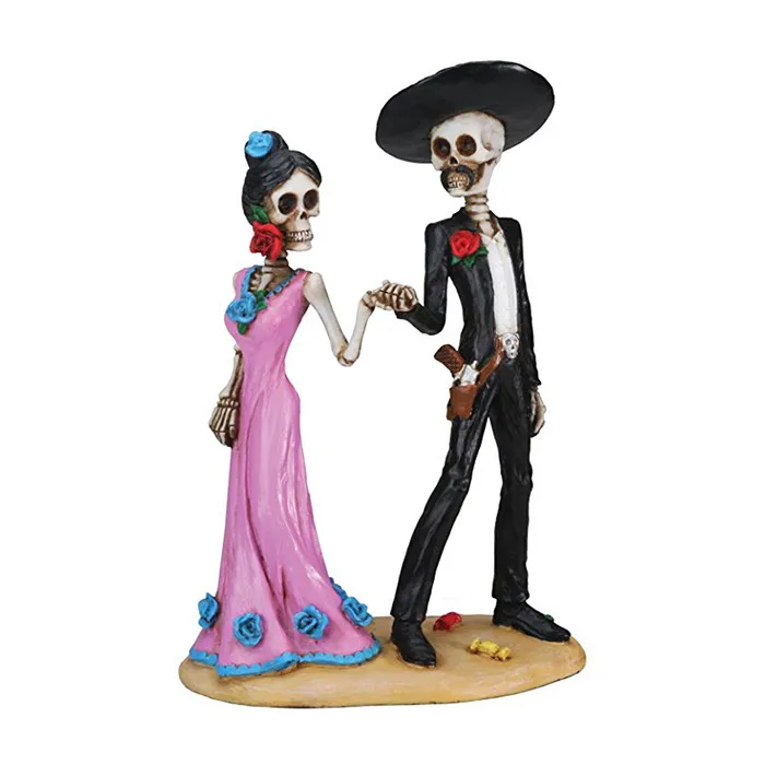 Новый дизайн фигурка скелета Дня мертвых пар с руками для дома и свадебного