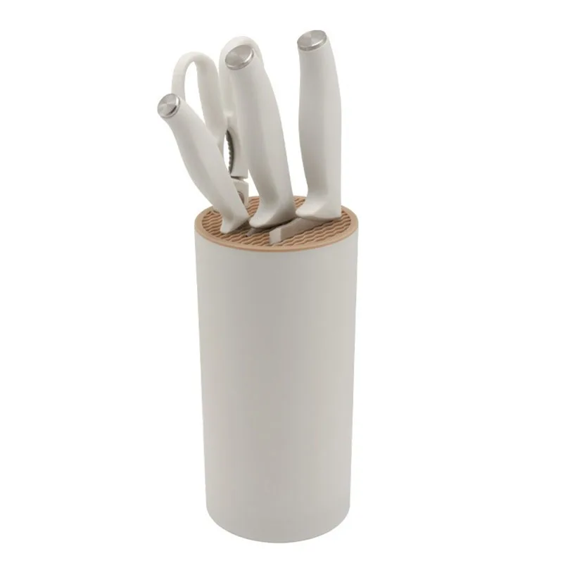 HYRI 5-Piece Knife Set With Universal Block Holder  Stainless Steel Household Combination Knives For Cutting Kitchen Accessories